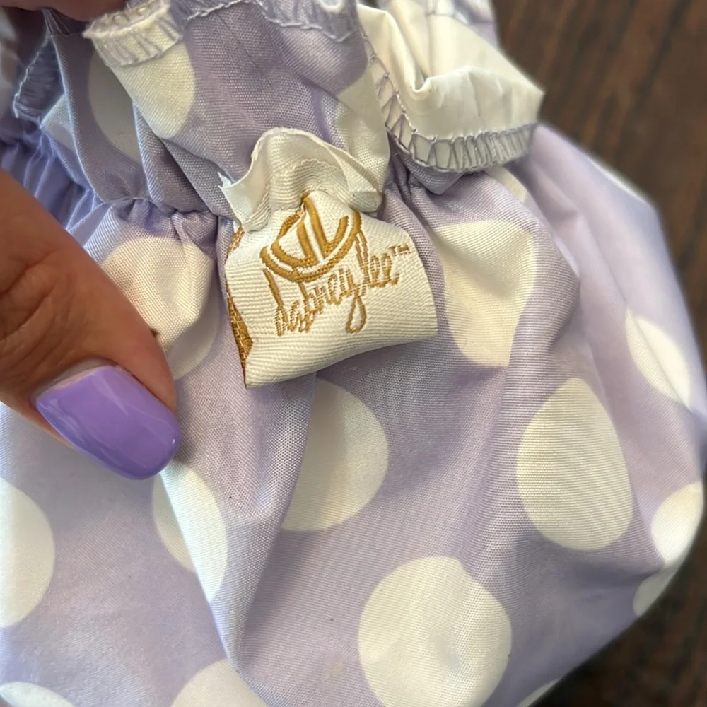 Purple and White Polkadot Shower Cap